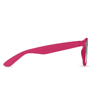 Ochelari de soare din rpet roz aprins cu design retro clasic si lentile oglinda pentru protectie UV