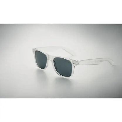Ochelari de soare din RPET cu rame transparente din acetat si lentile gri inchis