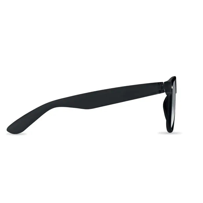 Ochelari de soare din rpet cu ramă neagră din acetat și design clasic minimalist
