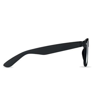 Ochelari de soare din rpet cu ramă neagră din acetat și design clasic minimalist