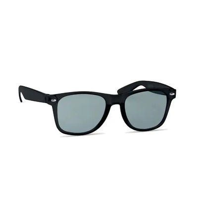 Ochelari de soare din rpet cu ramă neagră din plastic și lentile gri pentru protecție solară