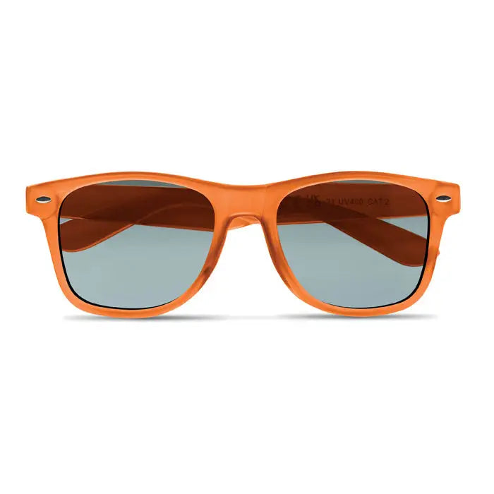 Ochelari de soare din rpet cu rama portocalie si lentile degrade bleu pentru protectie solara