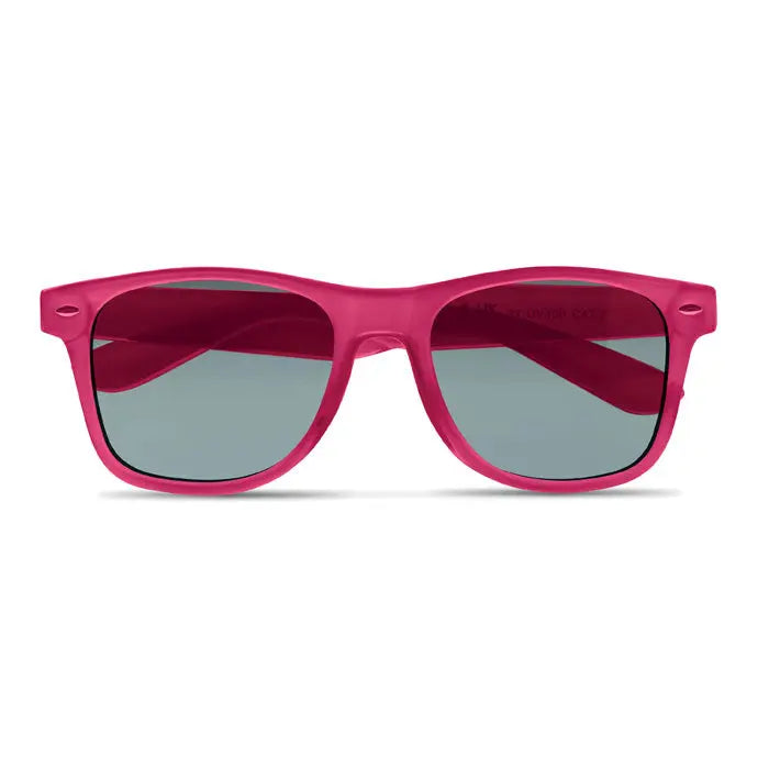 Ochelari de soare din rpet cu rame roz aprins si lentile gri in degrade pentru protectie UV