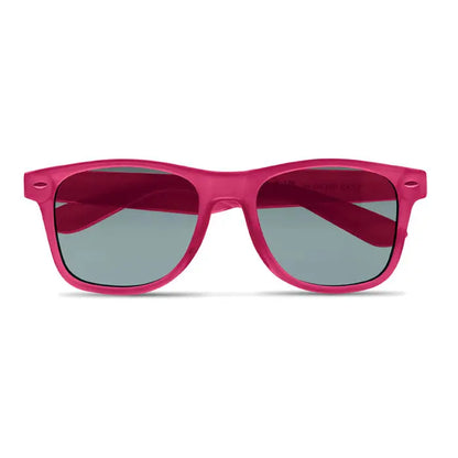 Ochelari de soare din rpet cu rame roz aprins si lentile gri in degrade pentru protectie UV