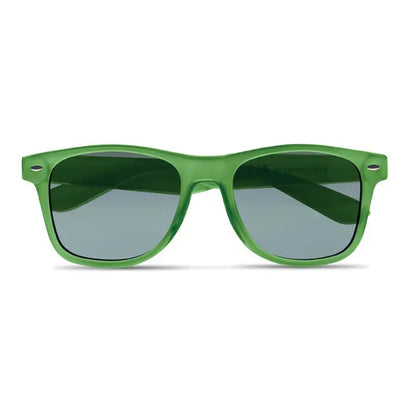 Ochelari de soare din rpet cu rama verde din plastic si lentile gri cu gradient ideal pentru protectie solara
