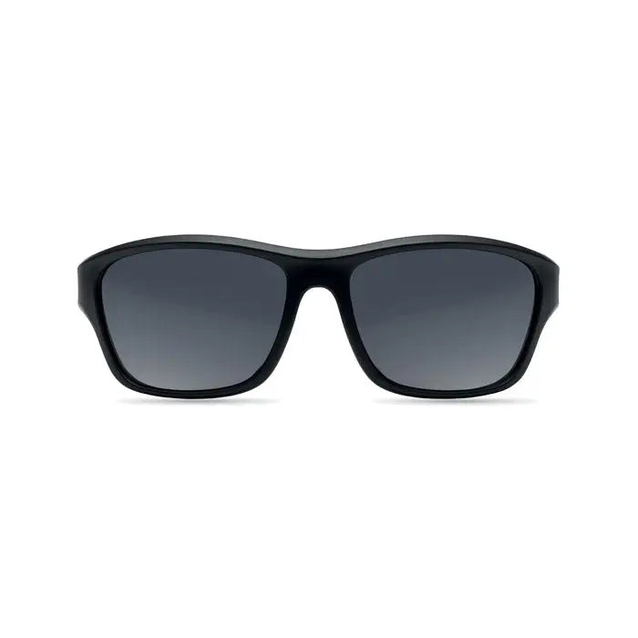 Ochelari de soare sport cu rama neagra si lentile gradient gri cu protectie oglinda uv400