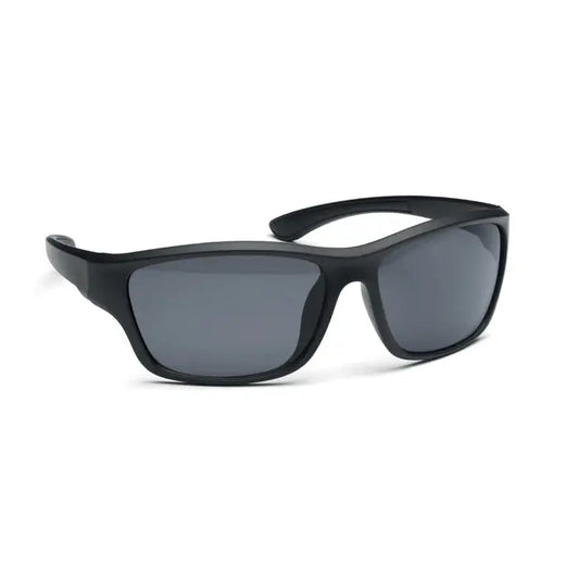 Ochelari de soare sport cu oglinda uv400, rama neagra si lentile gri inchis pentru protectie si design modern