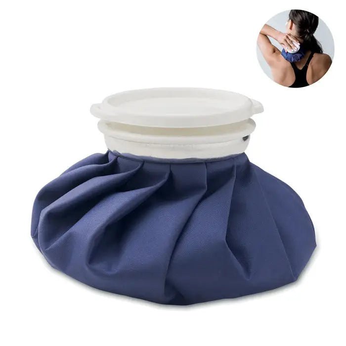 Pachet de gheata reutilizabil din poliester albastru cu capac alb din plastic pentru aplicare rece