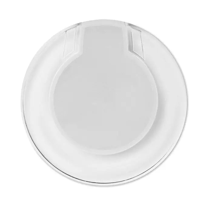 Pad de incarcare wireless 15W transparent cu design minimalist si margini subtile ridicate din plastic