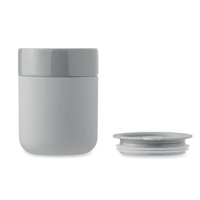 Recipient cilindric gri din ceramică pahar ceramic 330 ml cu finisaj mat și design minimalist