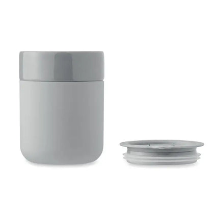 Recipient cilindric gri din ceramică pahar ceramic 330 ml cu finisaj mat și design minimalist