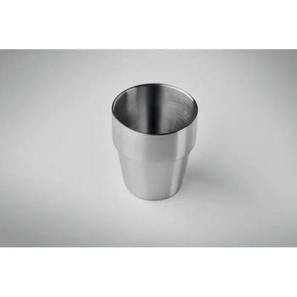 Pahar cu perete dublu 250 ml din inox cilindric cu finisaj satinat si margine usor evazata
