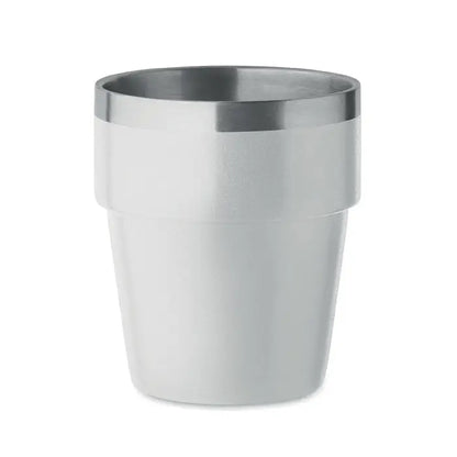 Pahar cu perete dublu 250 ml din oțel inoxidabil argintiu cu finisaj mat și design minimalist elegant