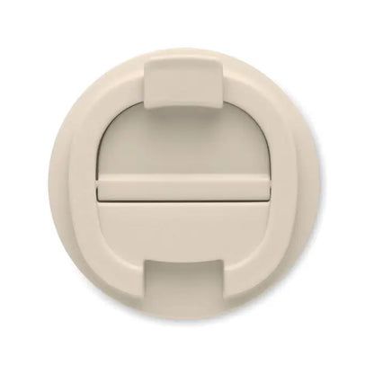Pahar cu perete dublu 510 ml cu capac din plastic beige cu design articulat si inchidere tip snap on