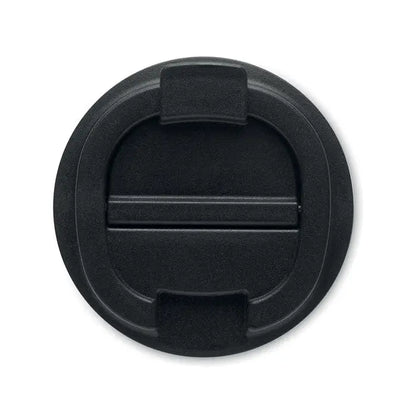 Pahar cu perete dublu 510 ml cu capac negru din plastic texturat si mecanism rabatabil integrat