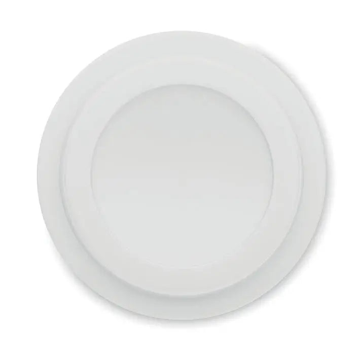 Pahar cu perete dublu pp 300 ml alb cu finisaj mat neted si led circular montat incastrat
