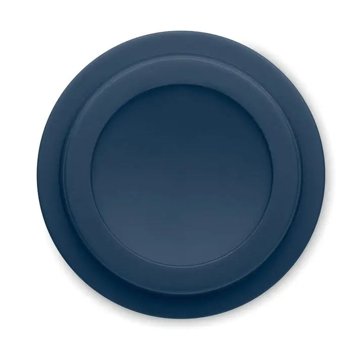 Pahar cu perete dublu pp 300 ml albastru închis cu suport rotund din silicon cu cercuri concentrice texturate