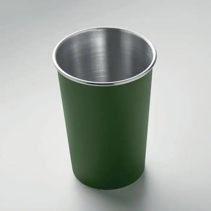 Pahar din otel inoxidabil reciclat cu finisaj verde mat si margine argintie lustruita