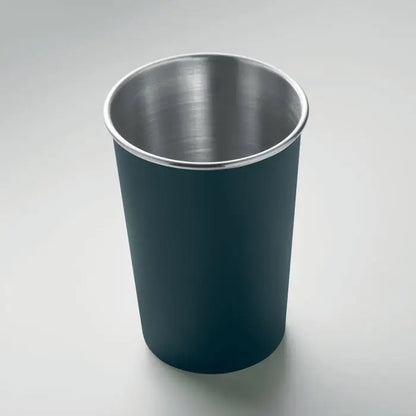 Pahar din otel inoxidabil reciclat cu finisaj mat teal inchis si margine argintie lustruita