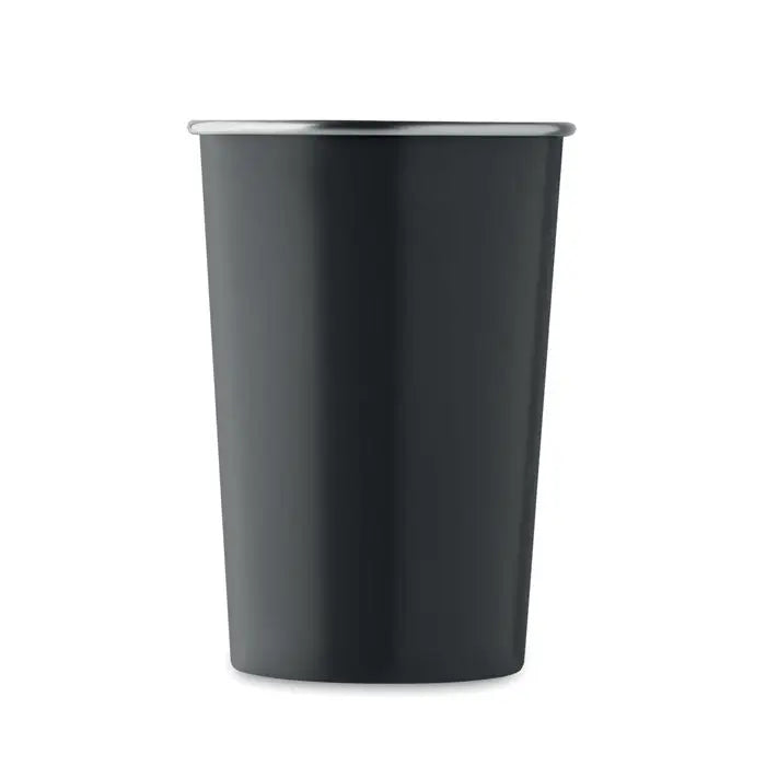 Pahar din otel inoxidabil reciclat cu finisaj negru mat si rama metalica eleganta
