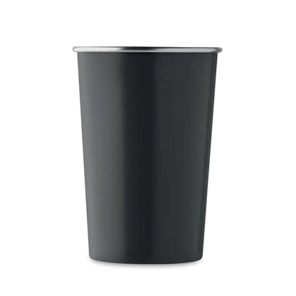 Pahar din otel inoxidabil reciclat cu finisaj negru mat si rama metalica eleganta