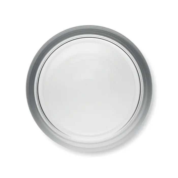 Pahar pentru bautura scurta 300 ml din sticla clara cu margine metalica argintie