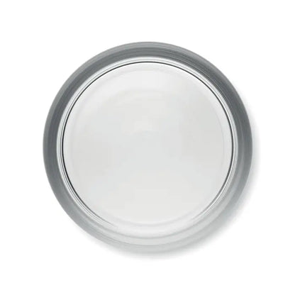 Pahar pentru bautura scurta 300 ml din sticla clara cu margine metalica argintie