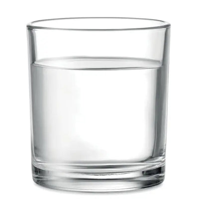 Pahar pentru bautura scurta 300 ml din sticla clara umplut cu apa