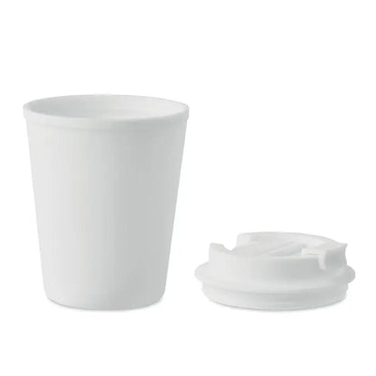Pahar pp 300 ml alb cupă de cafea de unică folosință cu capac asortat din plastic neted