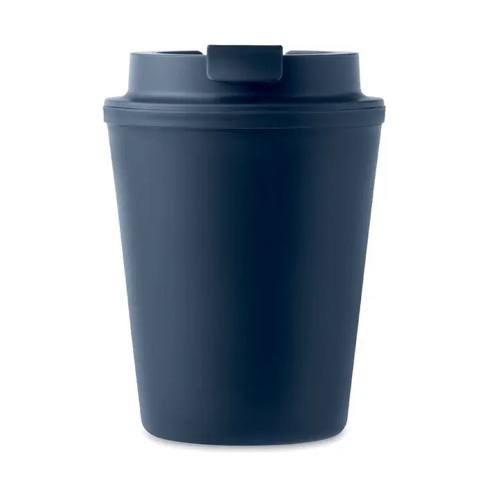 Pahar pp 300 ml termos de călătorie din pp albastru navy închis cu capac și mâner integrat