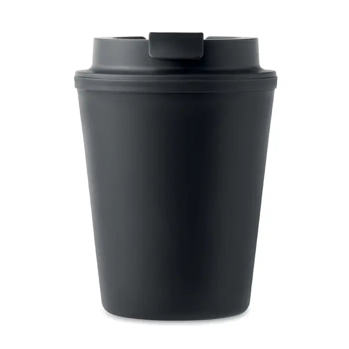 Pahar pp 300 ml termos de călătorie negru mat cu design minimalist și capac sigur