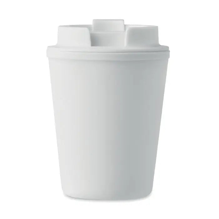 Cartuș alb din plastic pentru filtru de apă pahar pp 300 ml cu capac modelat și trei cleme pentru fixare sigură