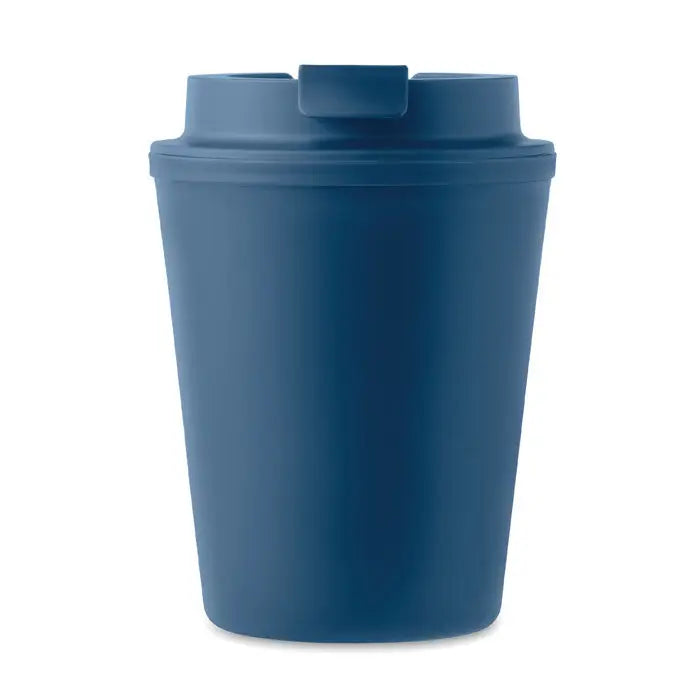 Pahar pp 300 ml căldare de călătorie mată albastru închis cu capac asortat și mâner integrat