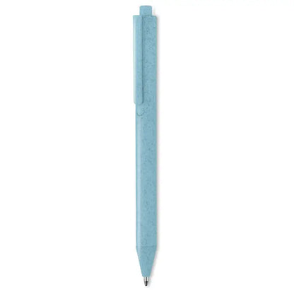 Stilou tip push paie de grau in nuanta albastru deschis cu finisaj texturat ecologic si design minimalist