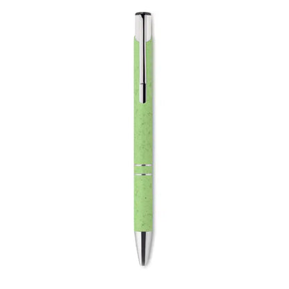 Paie de grau stilou tip push mint verde cu finisaj texturat si accente argintii lustruite din abs