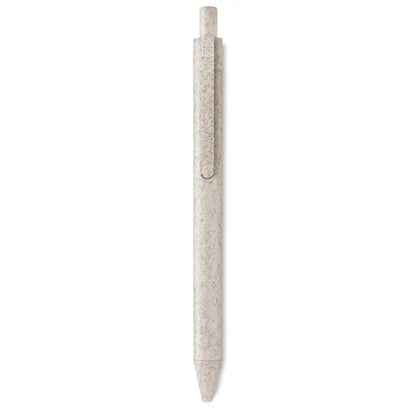 Stilou paie de grau cu mecanism push din abs, design minimalist si textura pestrita, culoare bej deschis