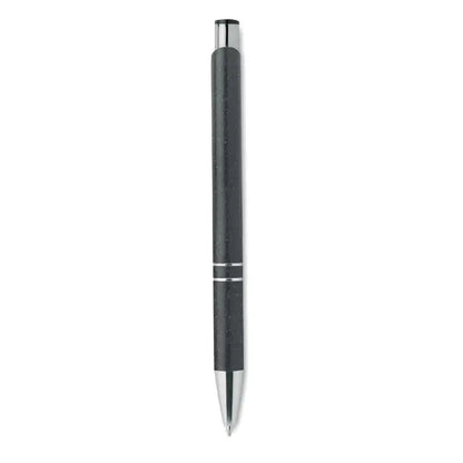 Stilou tip push paie de grau din abs negru texturat cu accente metalice argintii pentru scris eficient