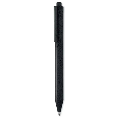 Stilou tip push paie de grau din abs cu corp negru mat si varf argintiu texturat pentru scris fin