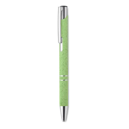 Stilou paie de grau/abs tip push verde lime cu finisaj texturat corcho si accente metalice argintii elegante
