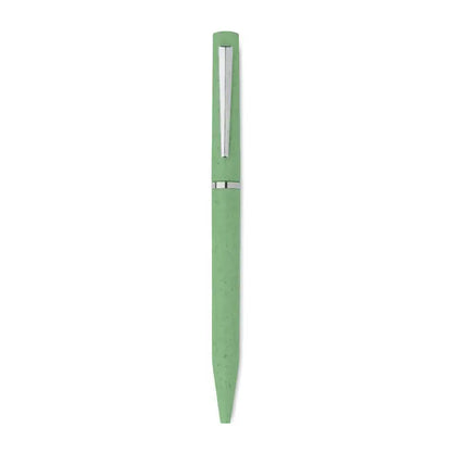 Paie de grau abs stilou cu bila elegant verde mat cu clips si banda argintie pentru scris zilnic