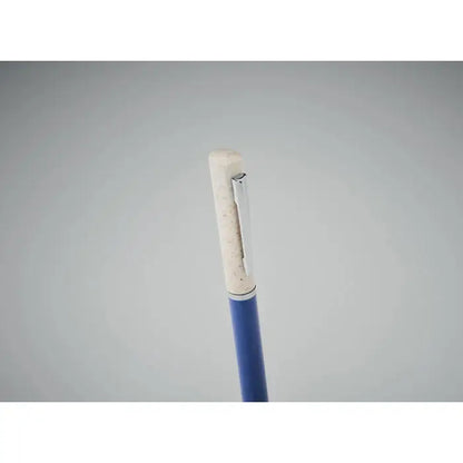 Paie de grau abs twist pen albastru cu capac alb pestriț si clema argintie pentru scris elegant