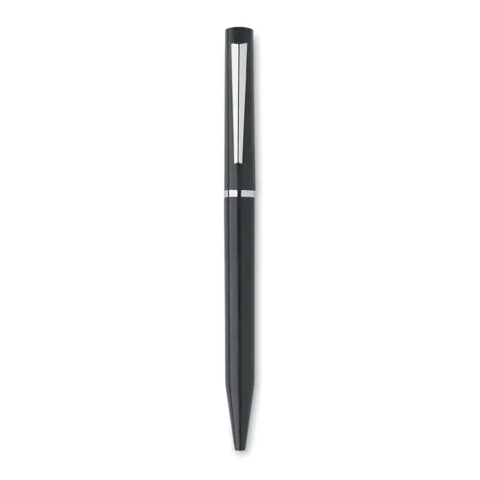 Pix creion cu finisaj lucios negru si accente argintii pe clema si banda paie de grau abs twist pen