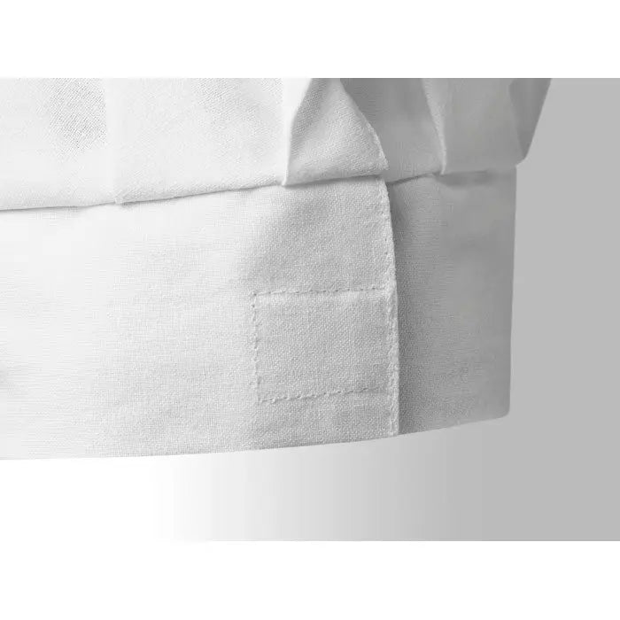 Palarie de bucatar din bumbac alb 130 g/m² cu maneca alba si patch patrat cusut uniform