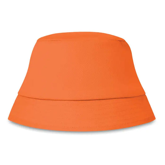 Palarie de soare din bumbac 160 gr m² cu textura moale tesuta si bor ușor curbat portocaliu solid