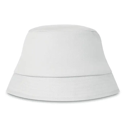 Palarie de soare din bumbac 160 gr/m² alba, minimalista, tesatura fina si cusaturi curate pe bor