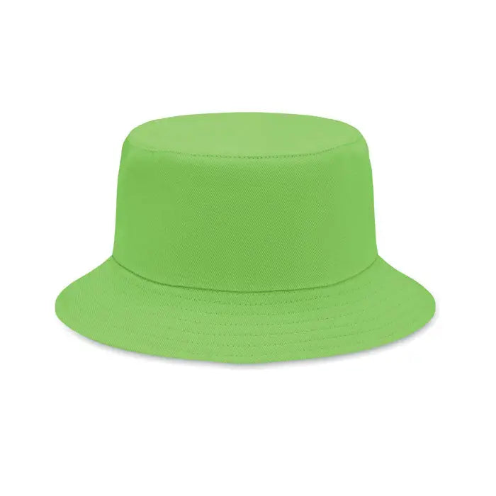 Palarie de soare din bumbac periat 260gr/m² verde lime cu textura, bor larg si coroana structurata