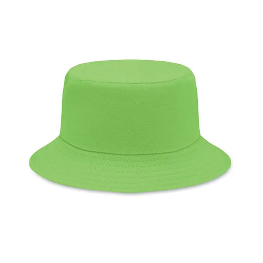 Palarie de soare din bumbac periat 260gr/m² verde lime cu textura, bor larg si coroana structurata