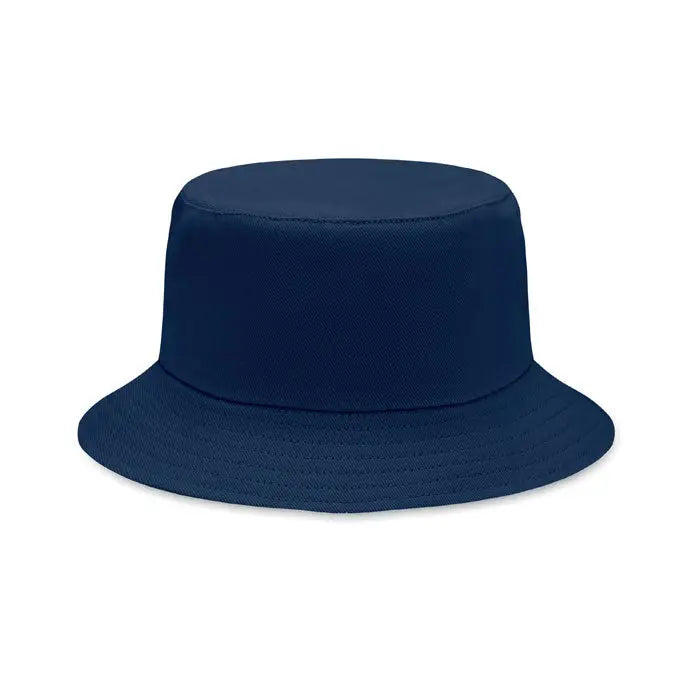 Navy blue woven bucket hat din bumbac periat 260gr/m² ideal pentru protecție solară