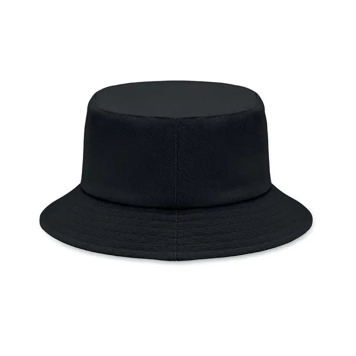 Palarie de soare neagra din bumbac periat 260gr m² cu bor larg si partea de sus plata