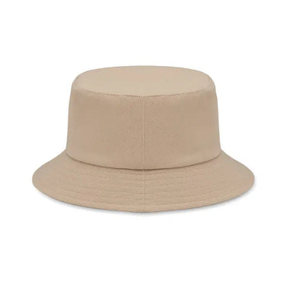 Beige palarie de soare din bumbac periat 260gr/m² cu finisaj texturat si detalii subtile de cusaturi